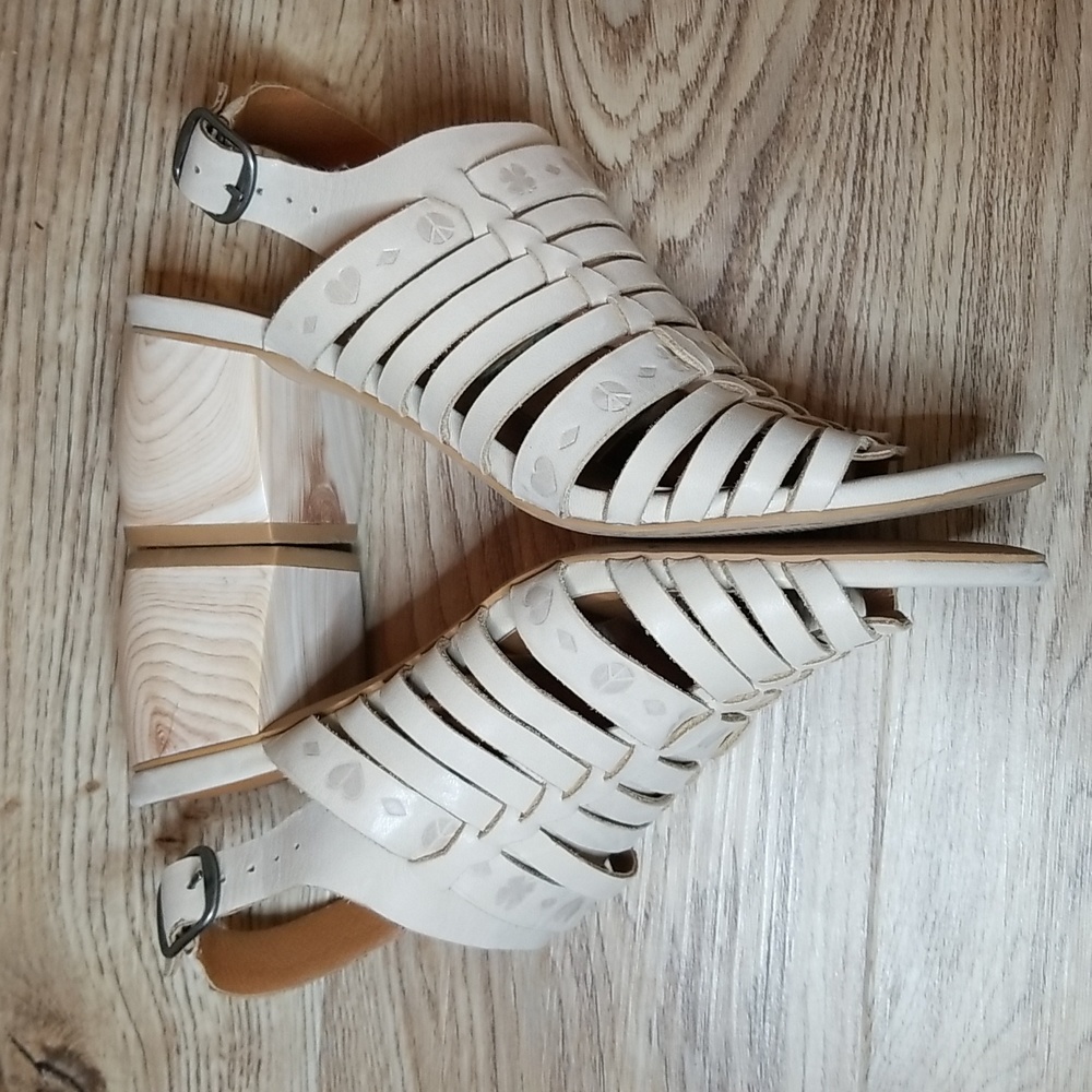 Lucky Brand Natissha Slingback Open Toe Low Tan Block Heel Shoes Size 7 - Picture 6 of 13